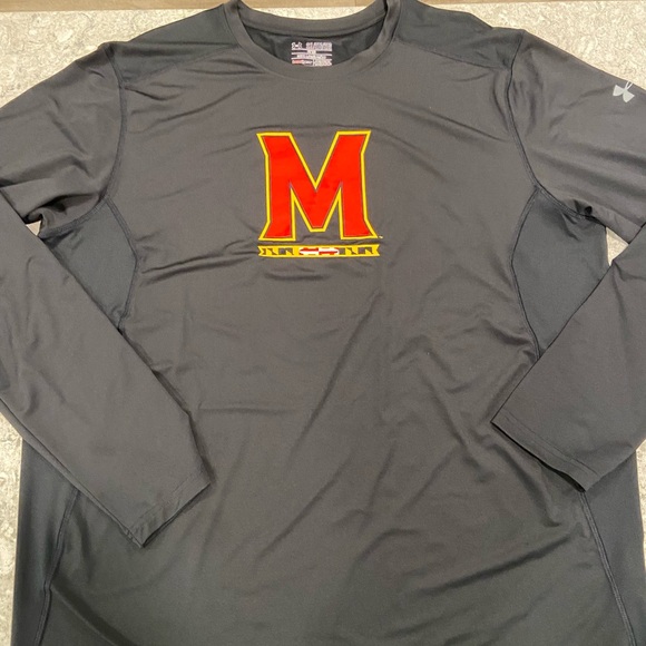 University of Maryland Terps Under Armour Heat Gear Long Sleeve Men's Shirt—XXL - Picture 2 of 8